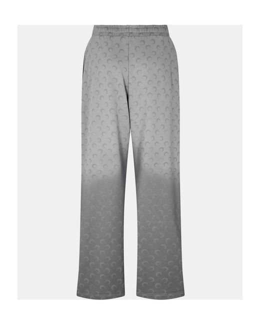 MARINE SERRE Gray Moon Pattern Sweatpants