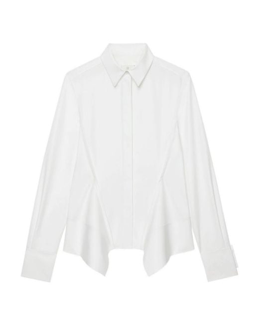 Givenchy White Cut-Out Detail Fitted Shirt