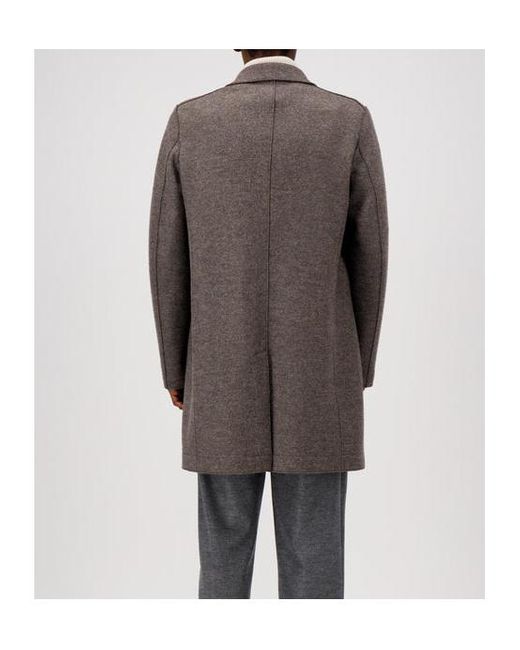 Harris Wharf London Gray Boxy Coat Pressed Wool for men