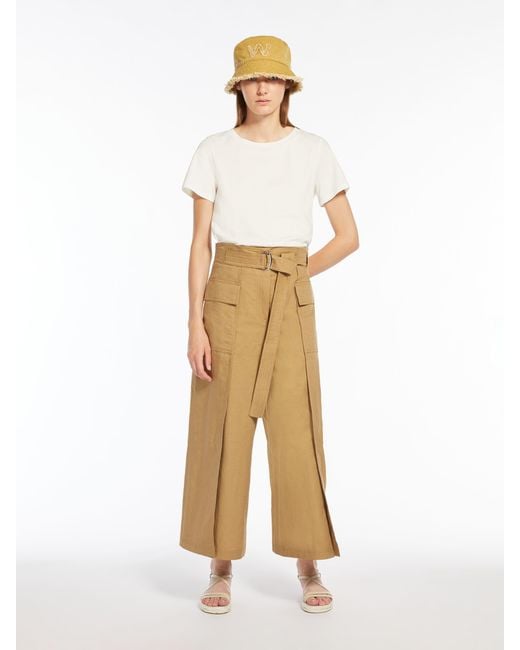 Weekend by Maxmara Yellow Buckle Belt Casual Pants