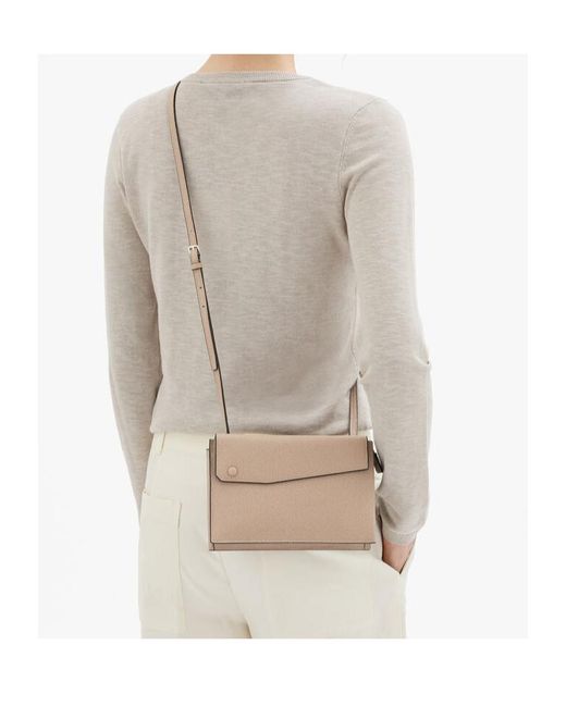 Valextra Natural Flap Shoulder Bag