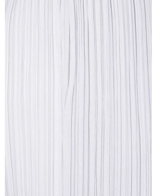 Pleats Please Issey Miyake White Pleated Trousers