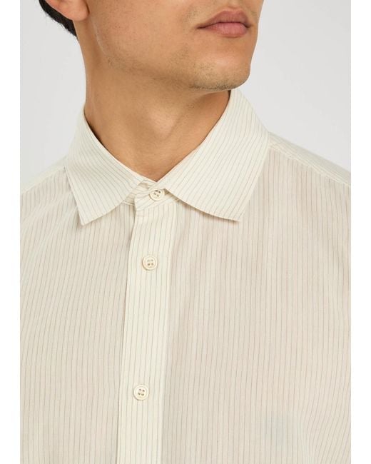 Saint Laurent White Pinstriped Cotton Shirt for men