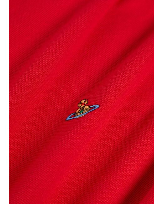 Vivienne Westwood Red Oversized Piqué Cotton Polo Shirt for men