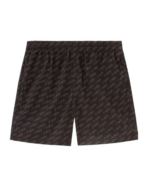 DIESEL Black Daniel Patterned Swim Shorts for men