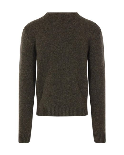 Jil Sander Green Crewneck Knitted Jumper for men