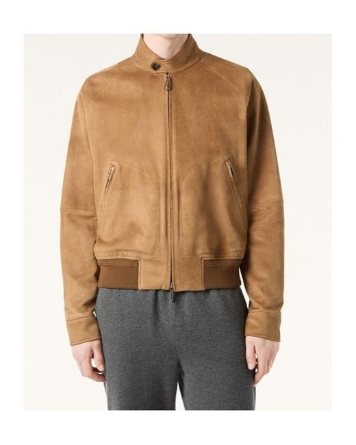 Loro Piana Brown Bomber Zip-Fastening Jacket for men