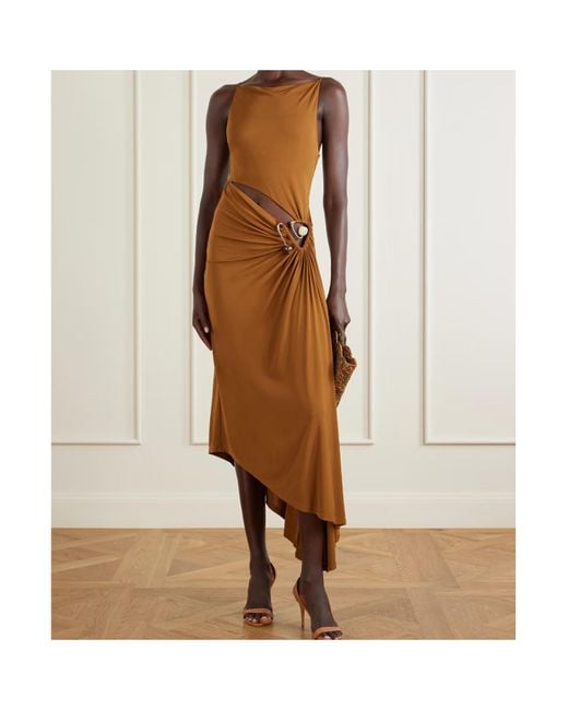 Christopher Esber Brown Boat-Neck Dress