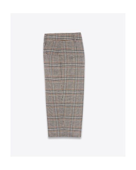 Saint Laurent Gray Prince Of Wales Bermuda Shorts