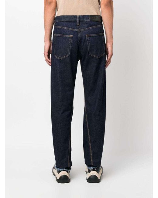 Lanvin Blue Logo Patch Mid-Rise Jeans for men