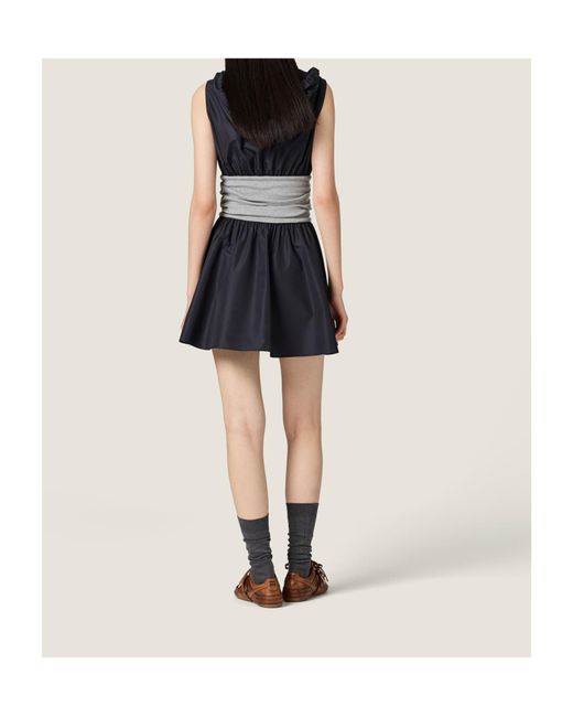 Miu Miu Black Technical Hooded Mini Dress