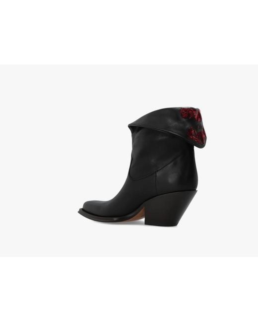 Chloé Black Pointed-Toe Ankle Boots