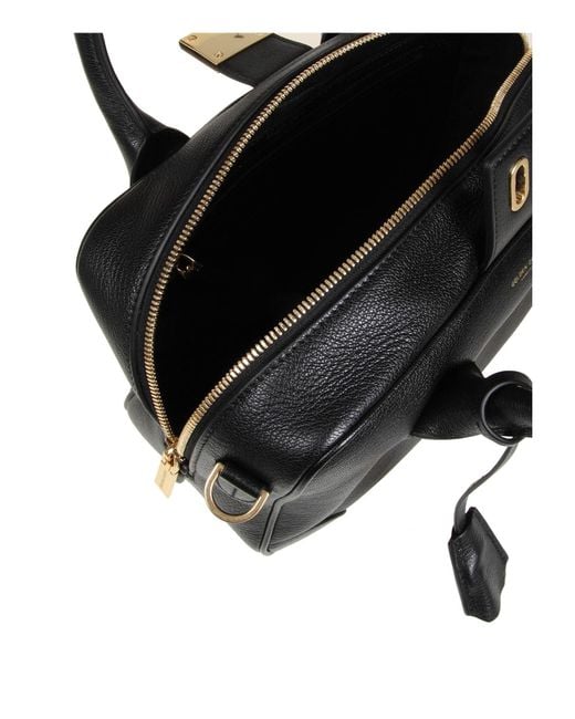 Golden Goose Deluxe Brand Black Rectangular Logo Printed Tote Bag