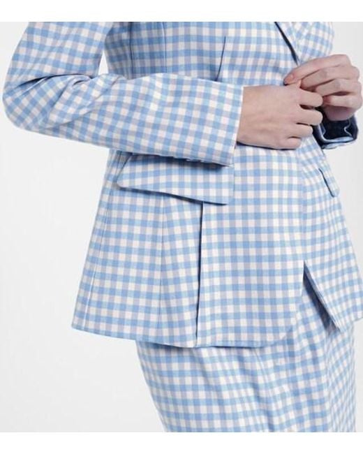 Altuzarra Blue Logo Plaid Blazer
