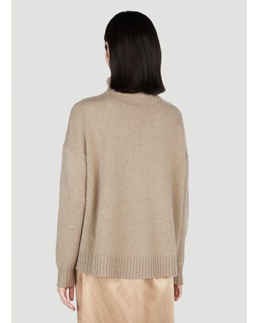 Max Mara Natural Turtleneck Knitted Jumper
