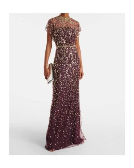 Jenny Packham Purple Sequined Gown