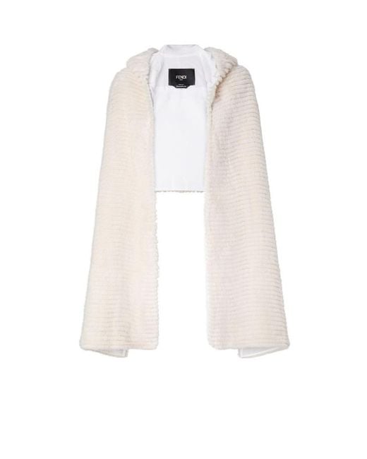 Fendi White Mink Travel Scarf