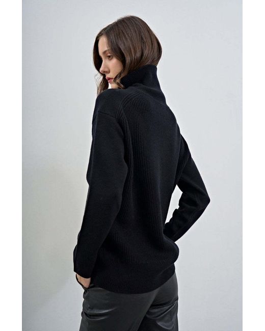 Joseph Black Roll-Neck Long Sleeved Jumper