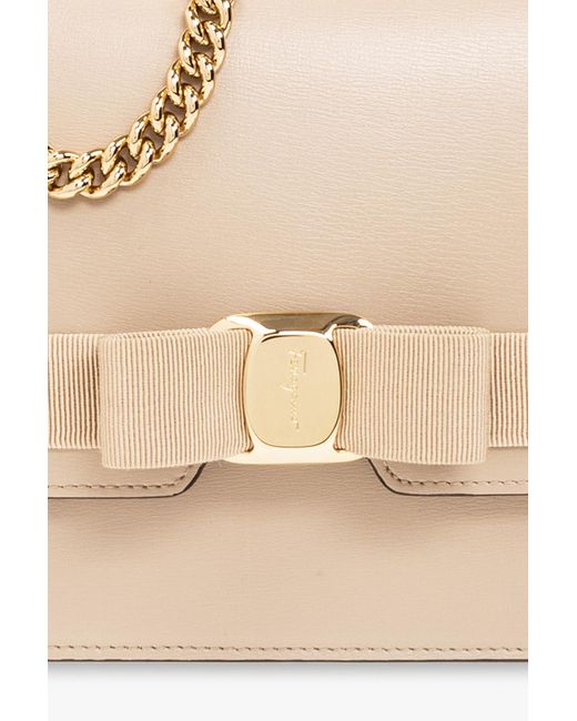 Ferragamo Natural Bow Button Single Shoulder Bag