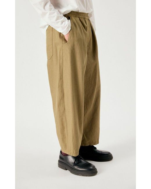 American Vintage Green Elastic-Waist Casual Trousers for men