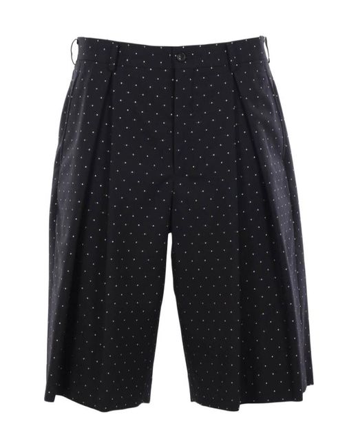 Comme des Garçons Blue Polka-Dot Print Shorts for men