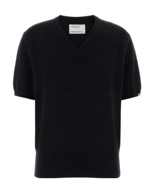 Extreme Cashmere Black Short-Sleeved Sweater