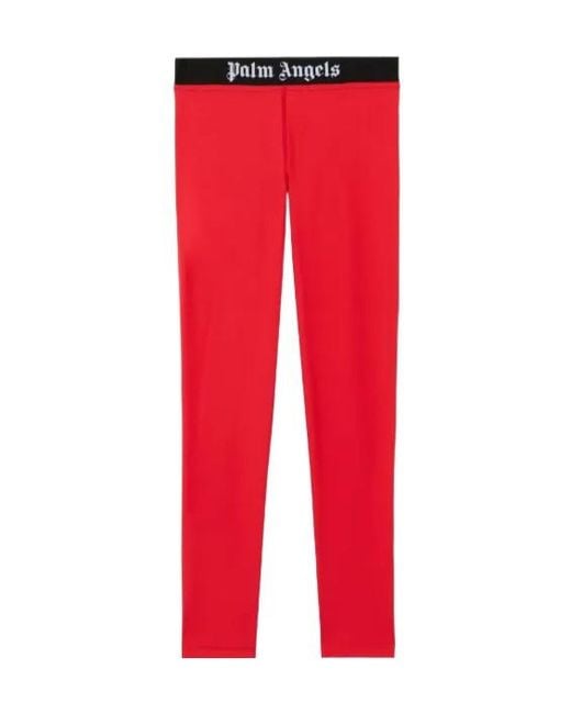 Palm Angels Red Classic Logo Sport Leggings
