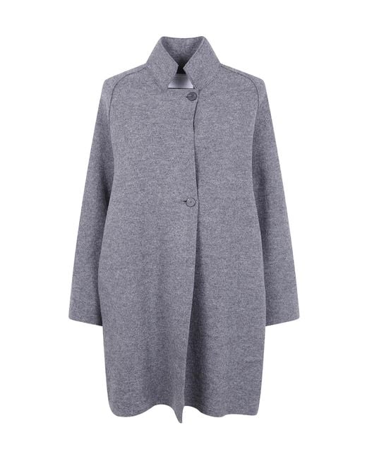 Harris Wharf London Gray Raglan-Sleeve Wool Coat