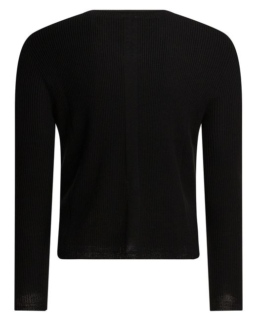 Rick Owens Black Virgin Wool Crewneck Sweater for men