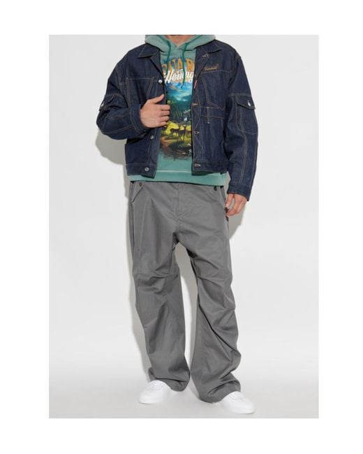 DSquared² Blue Logo Embroidered Denim Jacket for men