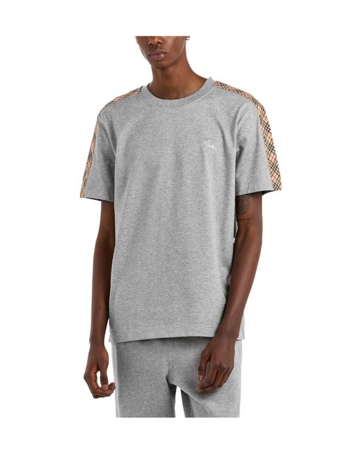 Burberry Gray Solid Color T-Shirt for men