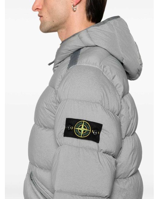 Stone Island Gray Giubbotto Vera Piuma Rds for men