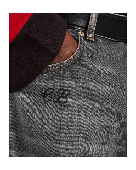 Balenciaga Gray Tattoo Baggy Pants for men