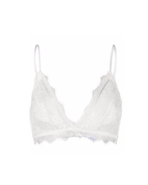 Anine Bing White Lace Triangle Bra Lingerie