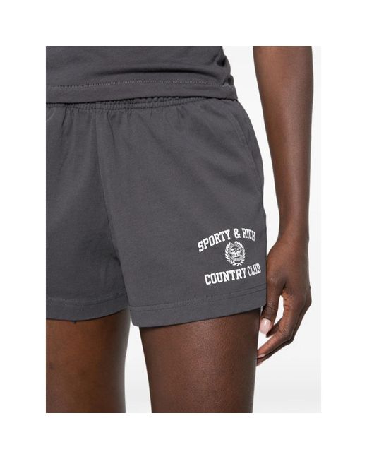 Sporty & Rich Gray Elastic-Waist Shorts