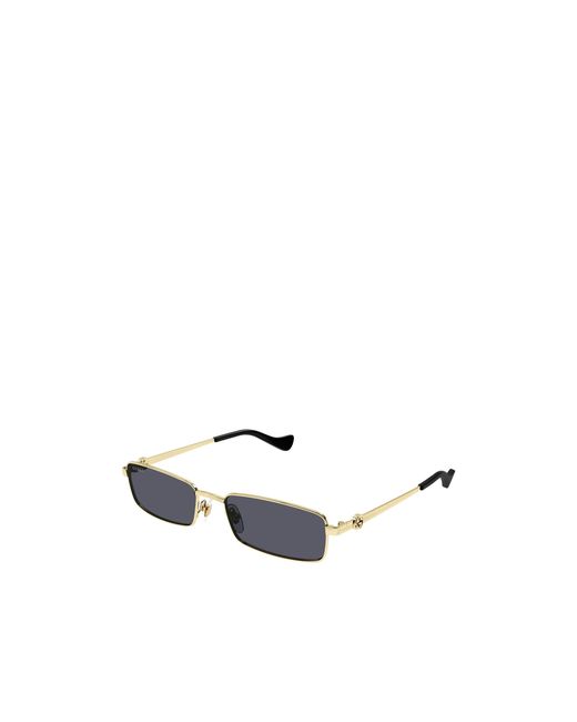 Gucci White Eyewear Rectangle-Frame Sunglasses