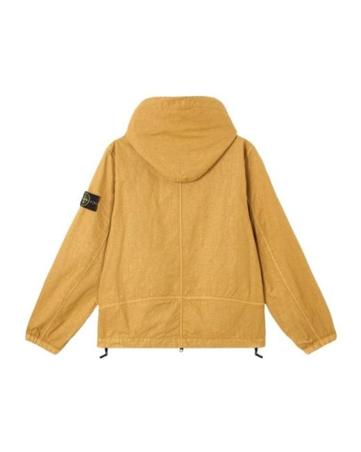 Stone Island Metallic Zip-Up Hooded Jacket for men