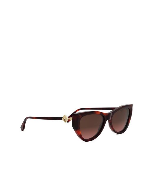 Fendi Brown Eyewear Cat-Eye Frame Sunglasses