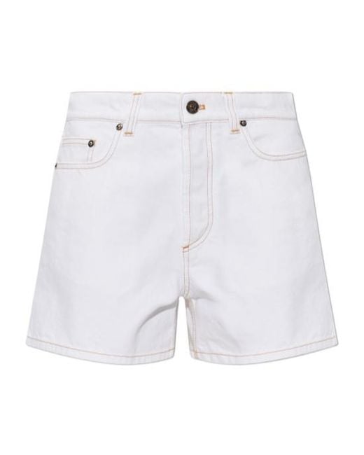 Versace Blue High-Rise Denim Shorts