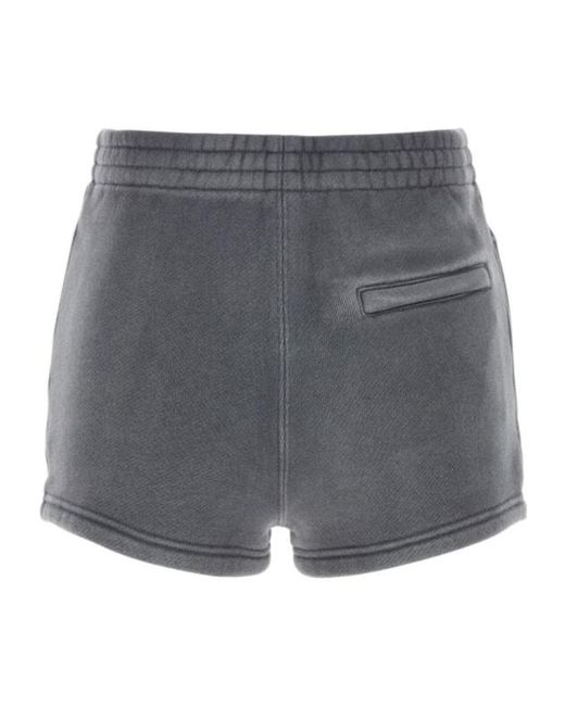 T By Alexander Wang Gray Alexander Wang Logo Embossed Track Shorts