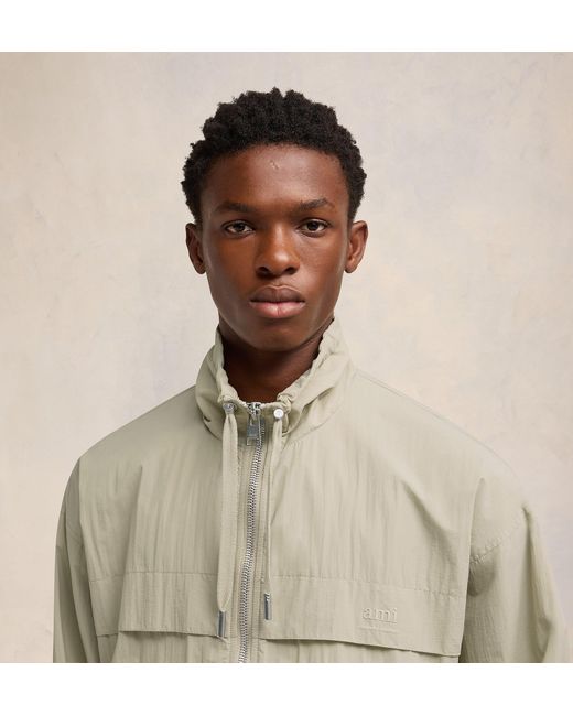 AMI Natural Zip-Up Lightweight Jacket for men