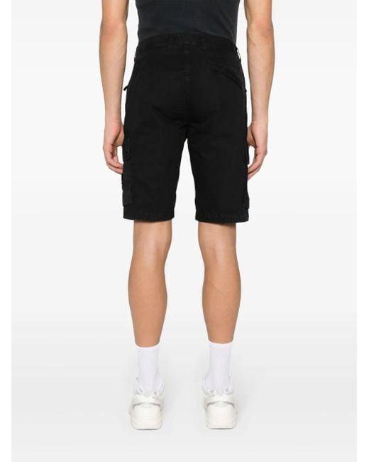 Stone Island Black Compass Patch Bermuda Shorts for men