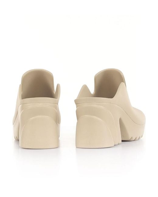 Bottega Veneta White Square Toe Clogs