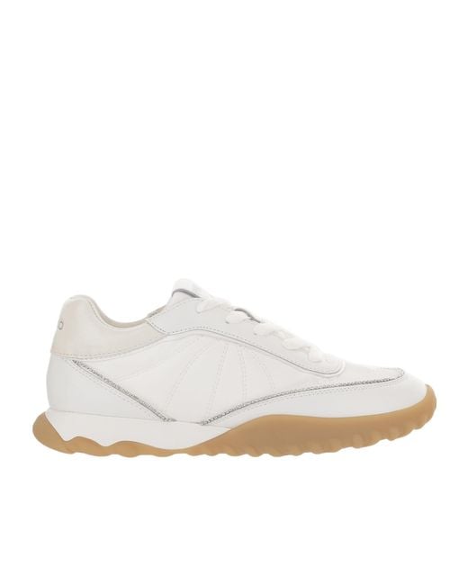 Pinko White Crystal-Embellished Leather Sneakers