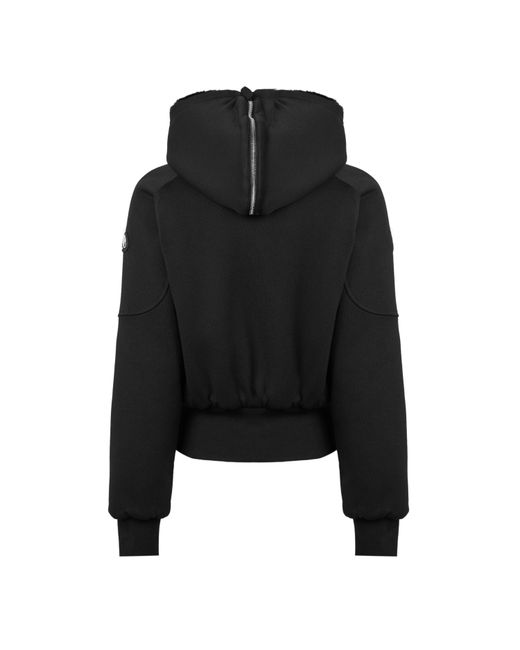 Moose Knuckles Black Cropped Zipup Hoodie