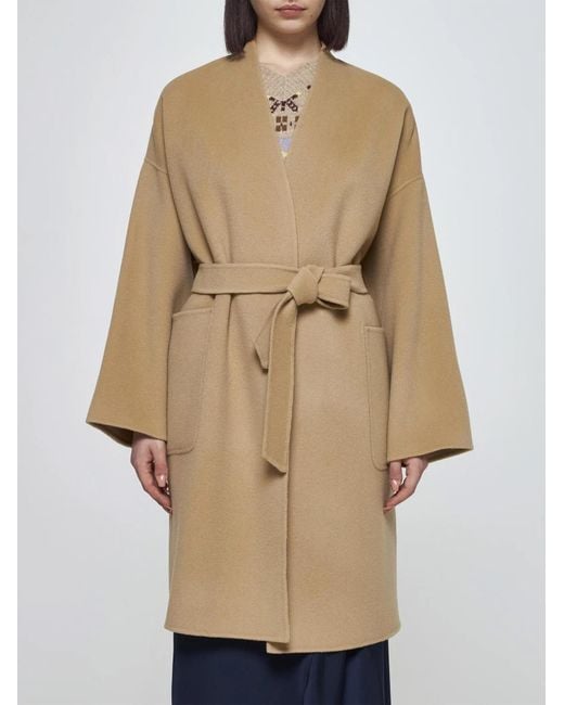 Weekend by Maxmara Natural Eris Belted Long-Sleeved Coat