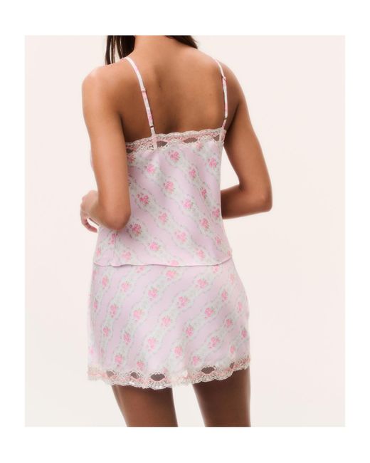LoveShackFancy Pink Bernes Mini Printed Skirt