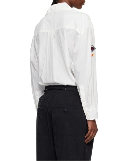Isabel Marant White Chely Embroidered-Patches Drawstrting Shirt