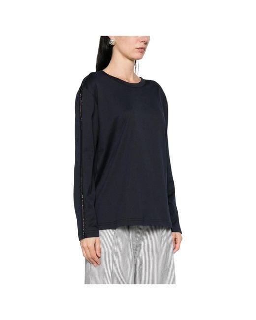 Fabiana Filippi Blue Embellished Crew-Neck T-Shirt