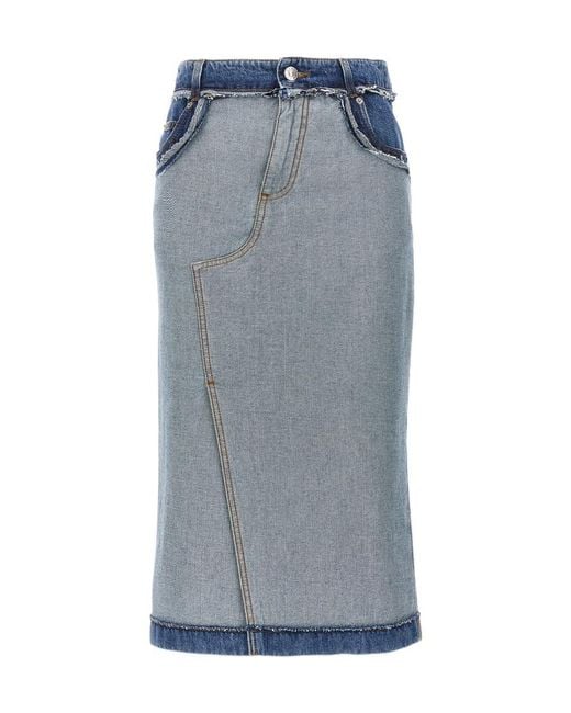 Marni Blue Denim Midi Skirt